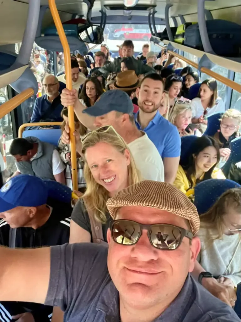Sorrento vs Amalfi Selfie on a crowded bus in Sorrento