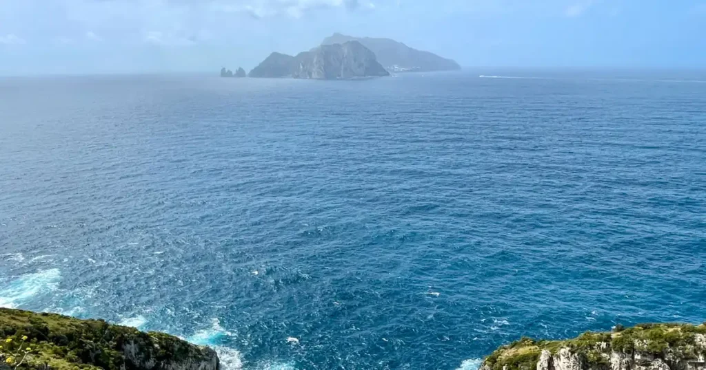 View of Capri from the Positano Ferry