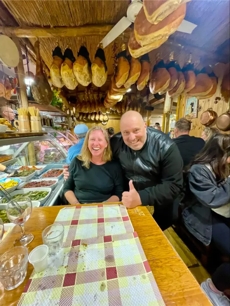 2 Traveling After 1 pictured with Giuseppe, the owner of La Cantinaccia del Popolo