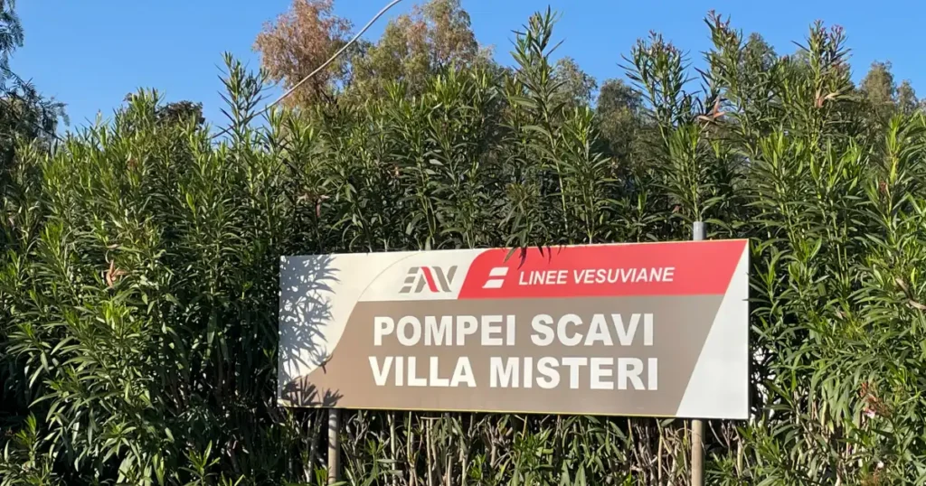 Pompeii Train Stop Pompei Scavi Villa Misteri Sign