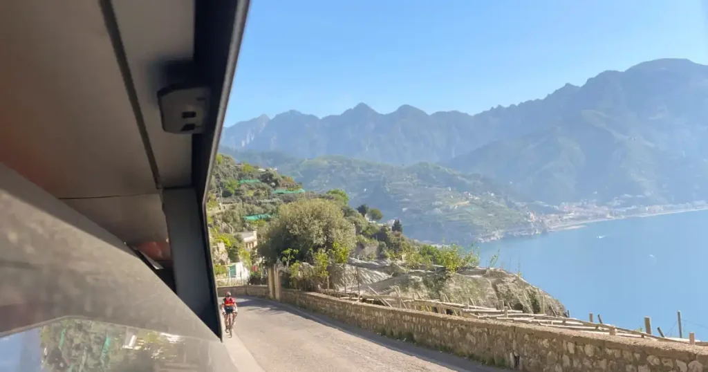 View out the window on the bus to Ravello from Amalfi