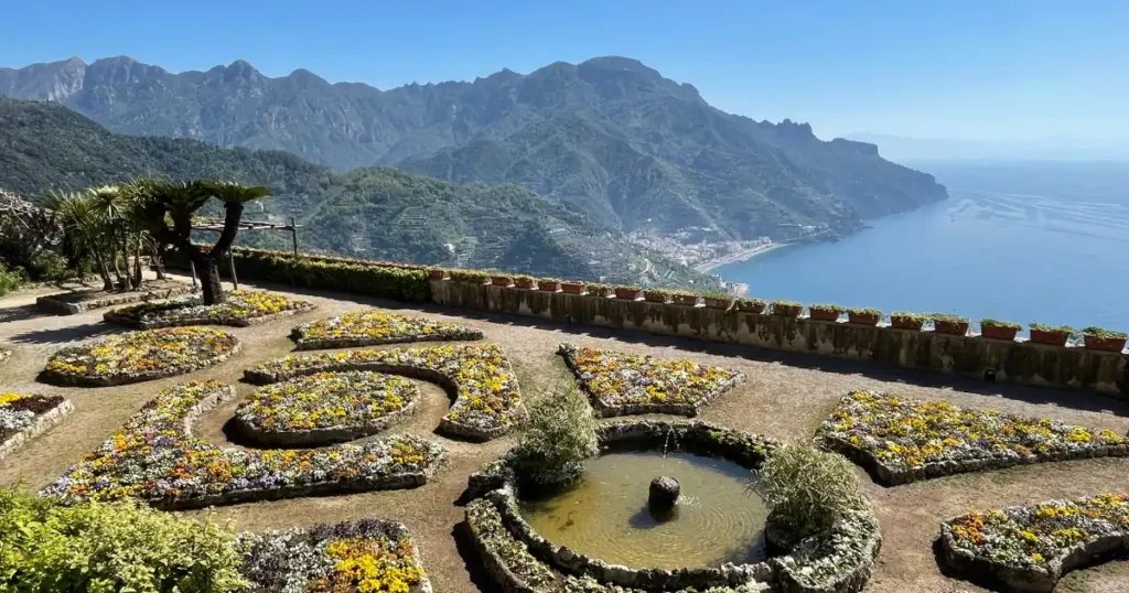 View of Villa Rufalo garden from above