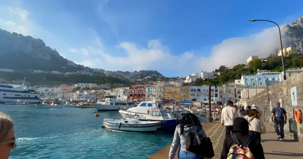 Arriving on the ferry from Sorrento into Marina Grande in Capri