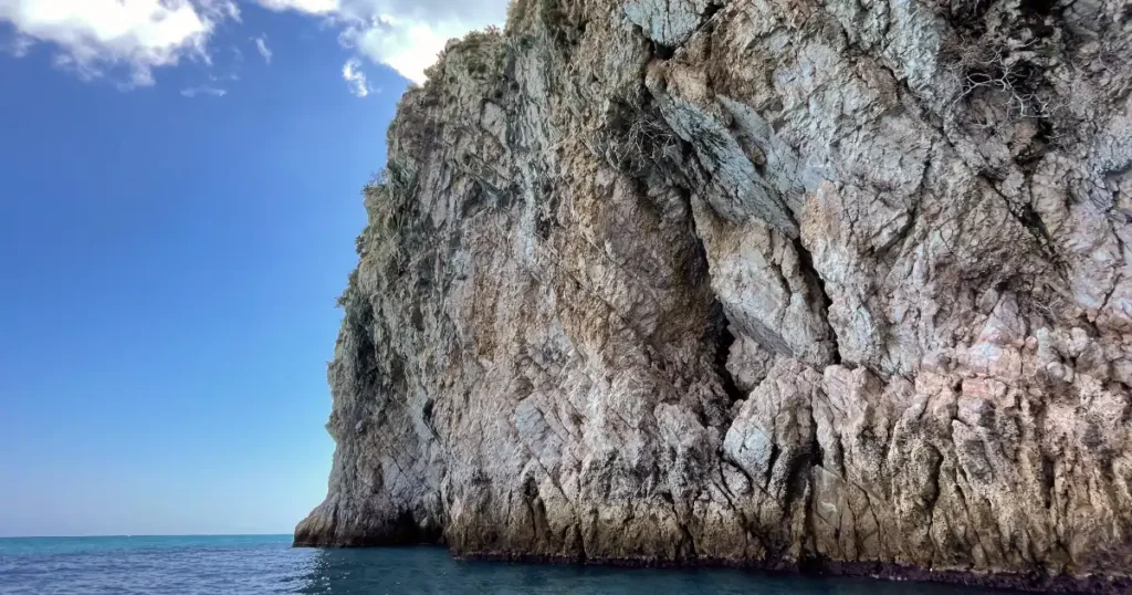 Taormina cliff view from boat tour