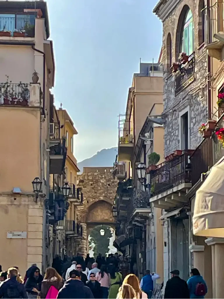 Taormina Corso Umberto daytime street view