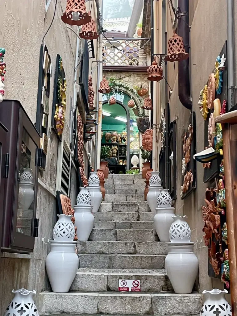 Corso Umberto stairs filled with pottery