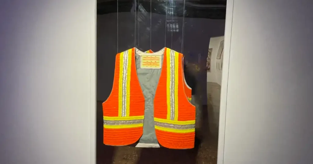 Artwork from Venice Biennale Framed Orange Safety Vest