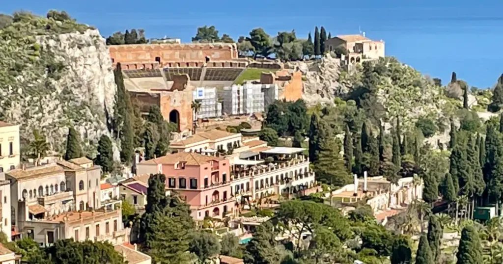 Taormina Greek Theater view from Castelmola