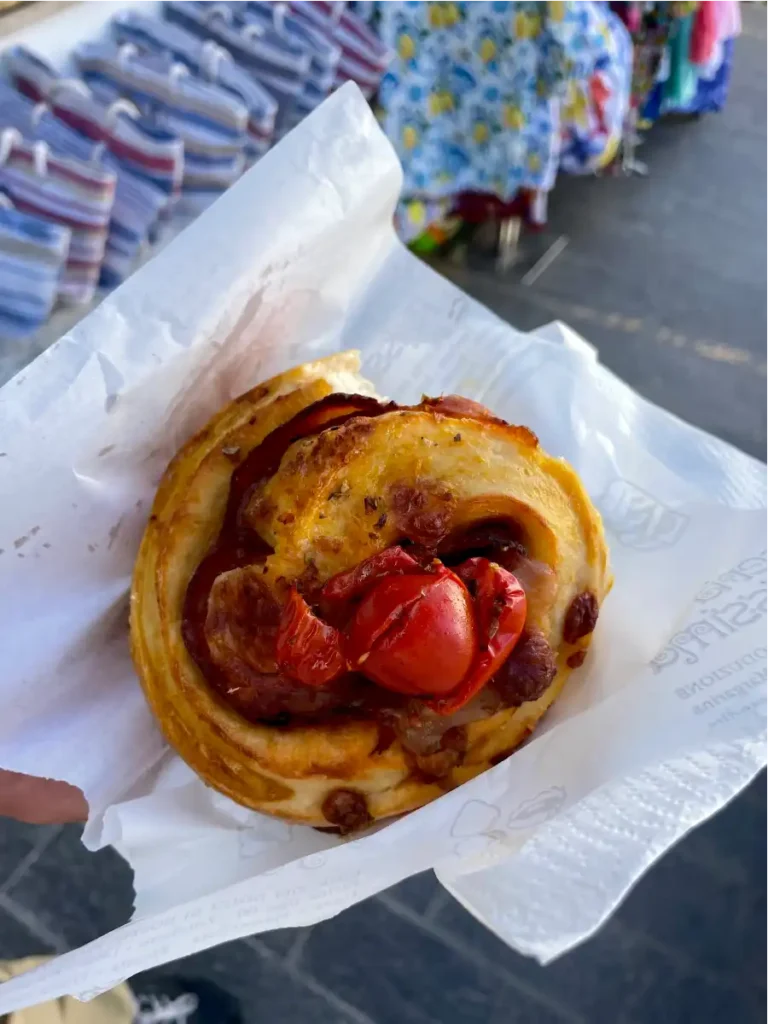 Hand held Stromboli in Anacapri