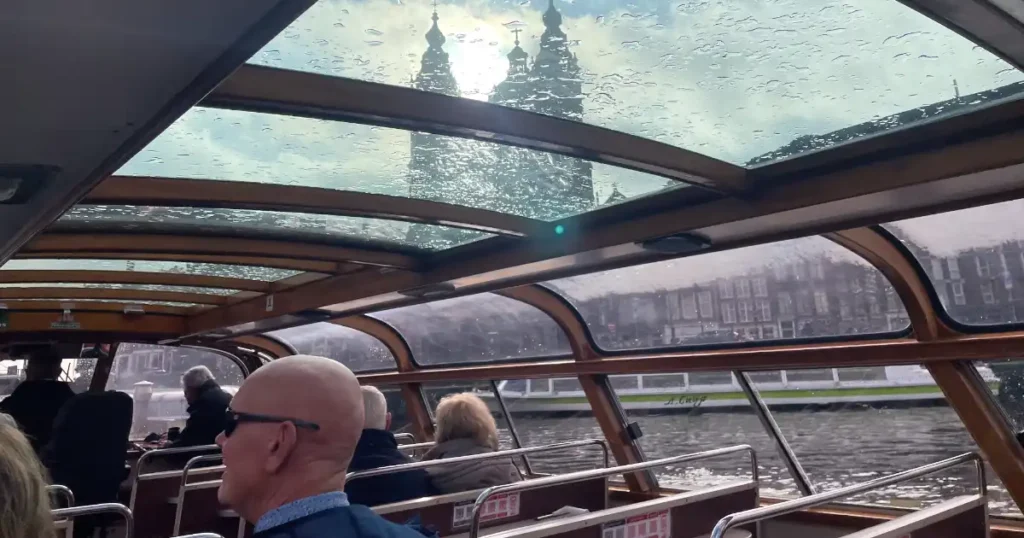 Interior of river boat Amsterdam