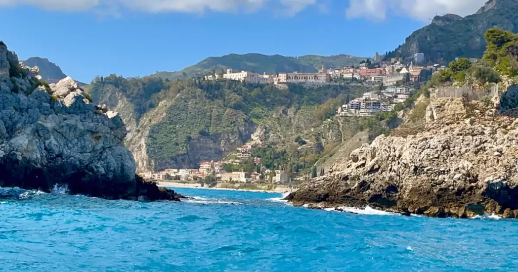 View of Isola Bella from the water on a boat tour