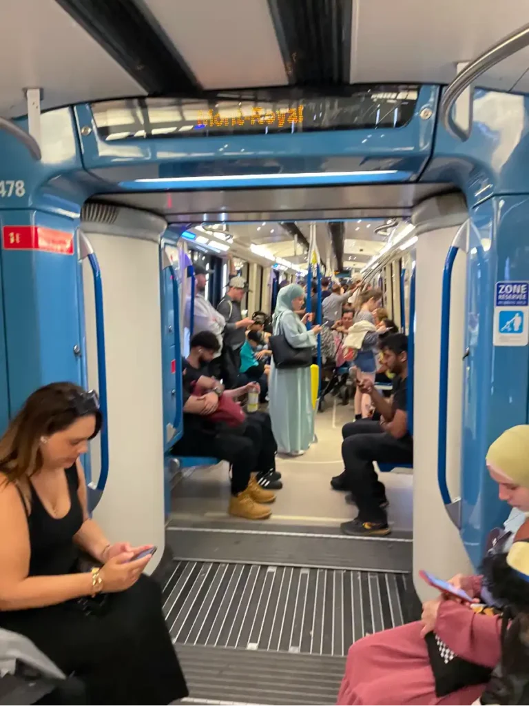 Interior of Montreal Metro Car