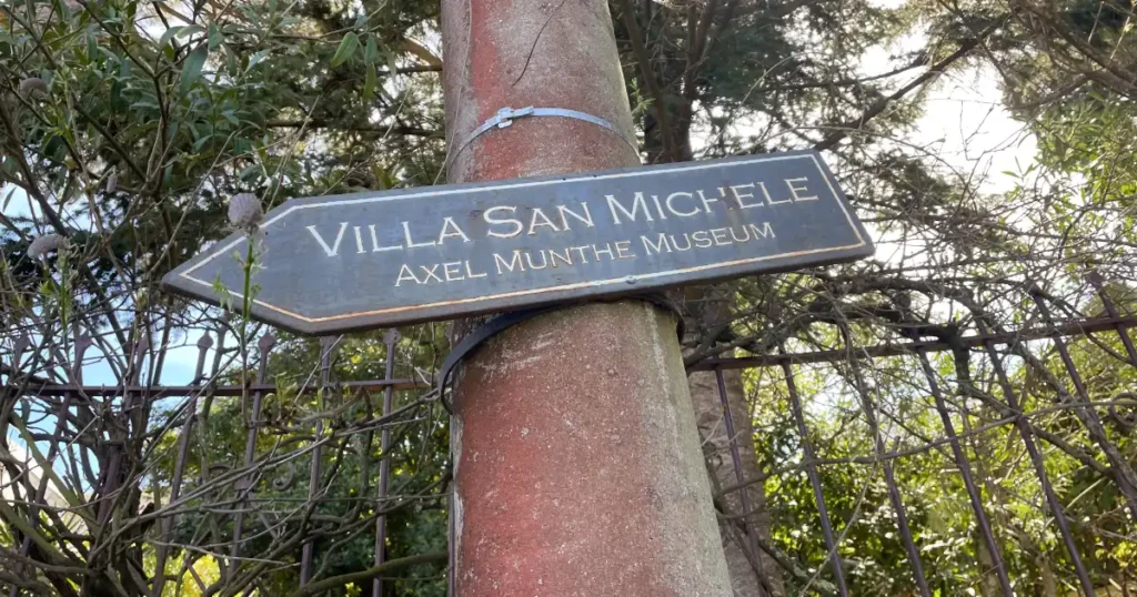 Sign for Villa San Michele in Anacapri