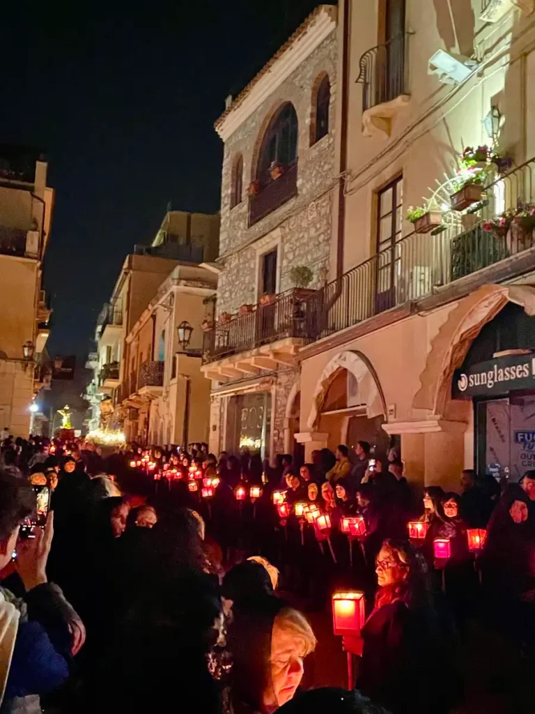 Taormina Semana Santa candlelit procession