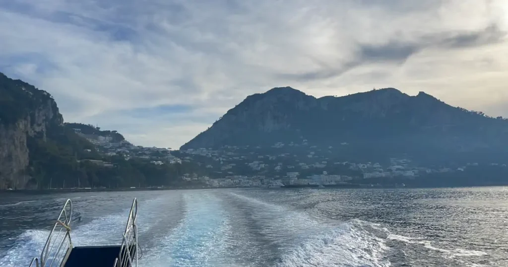 View of Capri and Marina Grande from the departing ferry