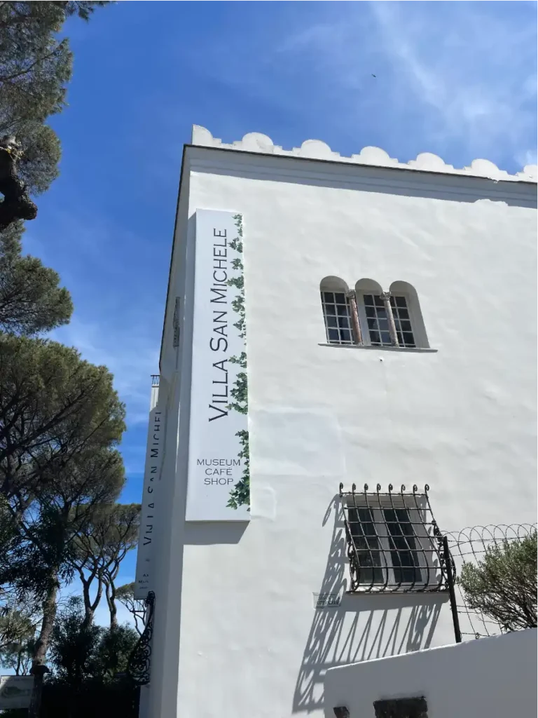 Villa San Michele building with sign