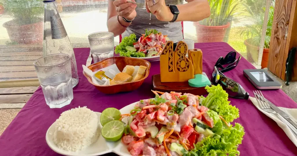 Local cuisine in tahiti ceviche