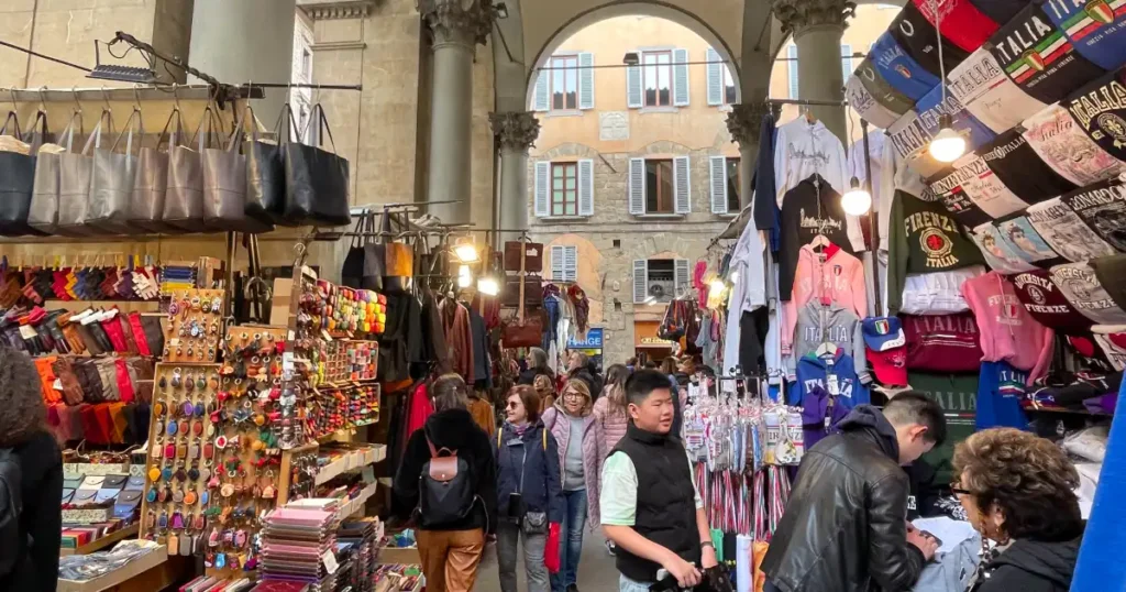 In Florence Leather Market