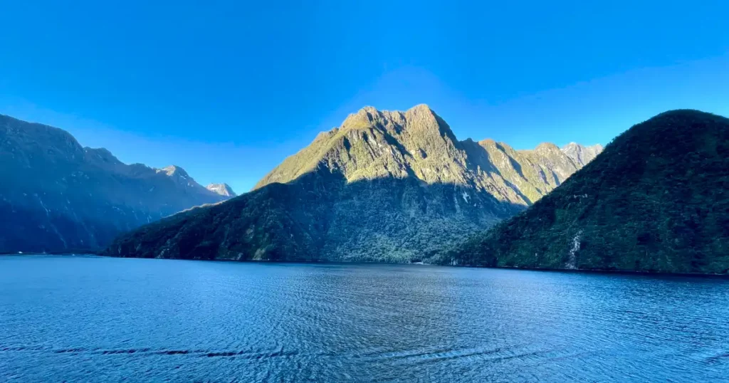 Milford Sound water with mountain in the background