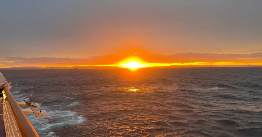 Sunset off of Cruise Ship Orange Sky