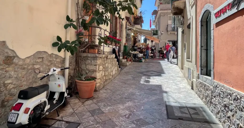 Taormina Empty Street with scooter