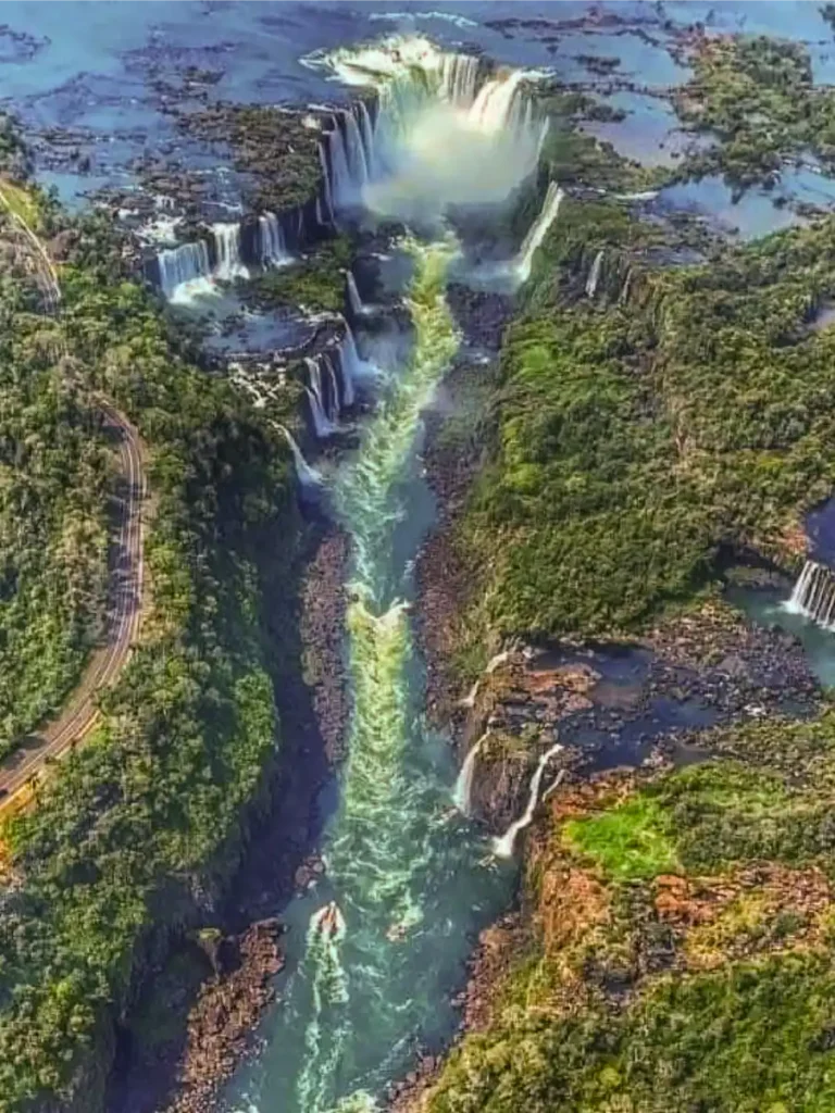 Aerial View of Iguazu Falls Taken from Image in ticket area