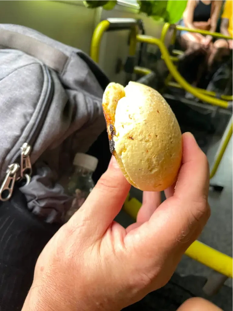 Close up of inside of Brazillian cheese bread