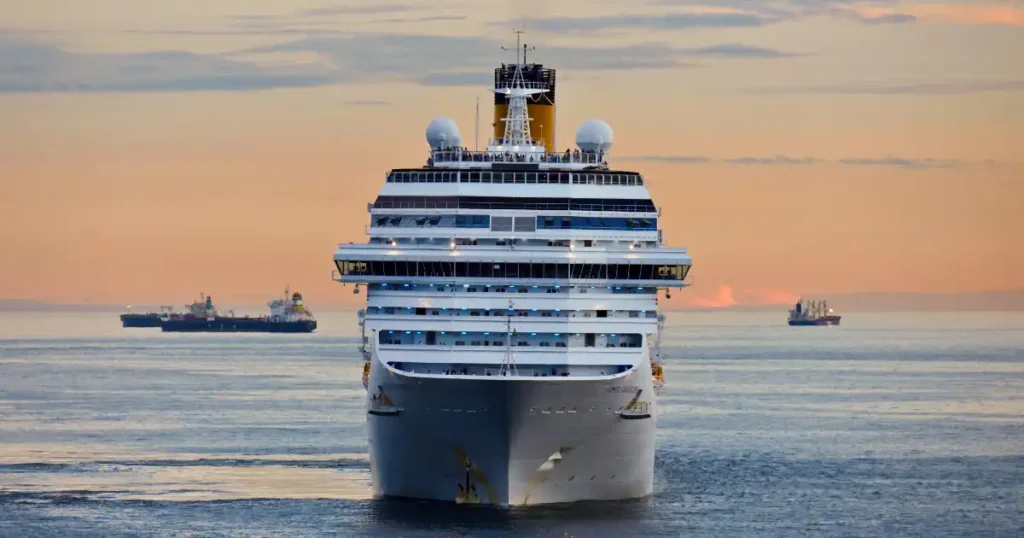 Front Facing Image of the Costa cruise ship for Cellular at sea post