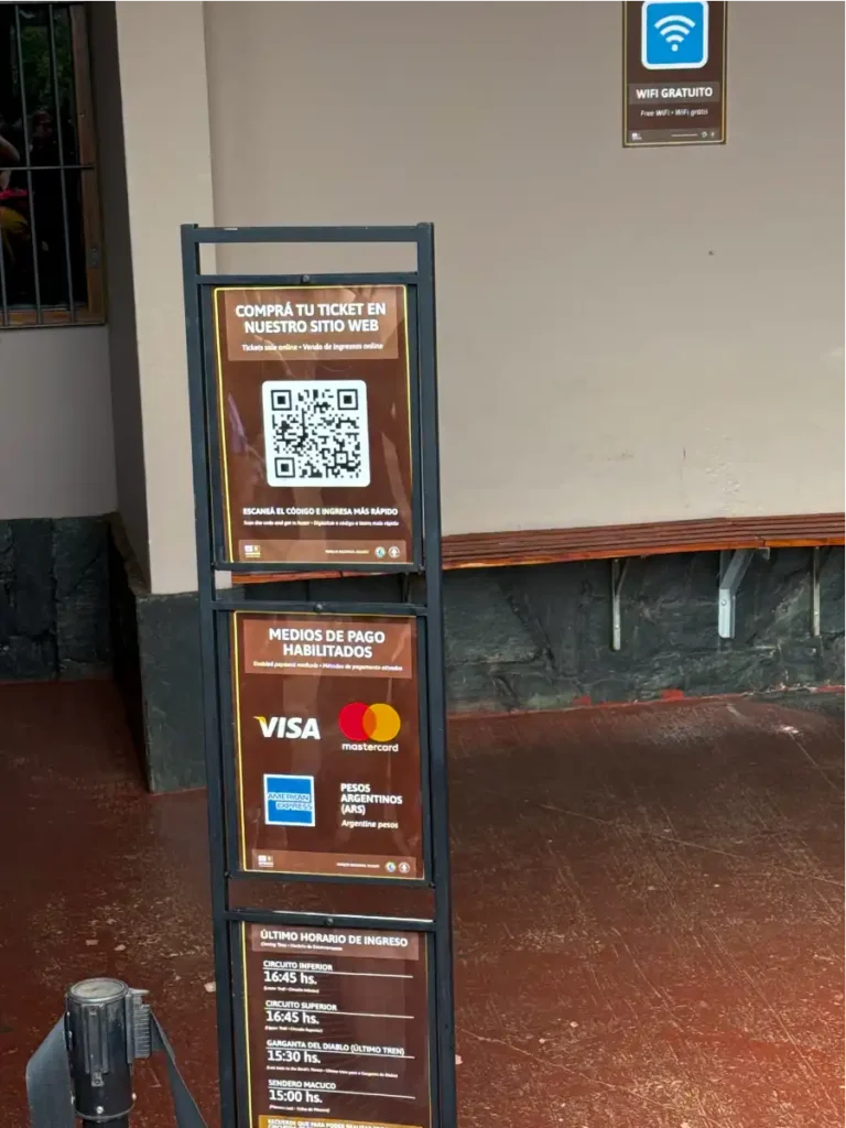 Mobile ticket purchasing Options at Iguazu Falls Argentina Side