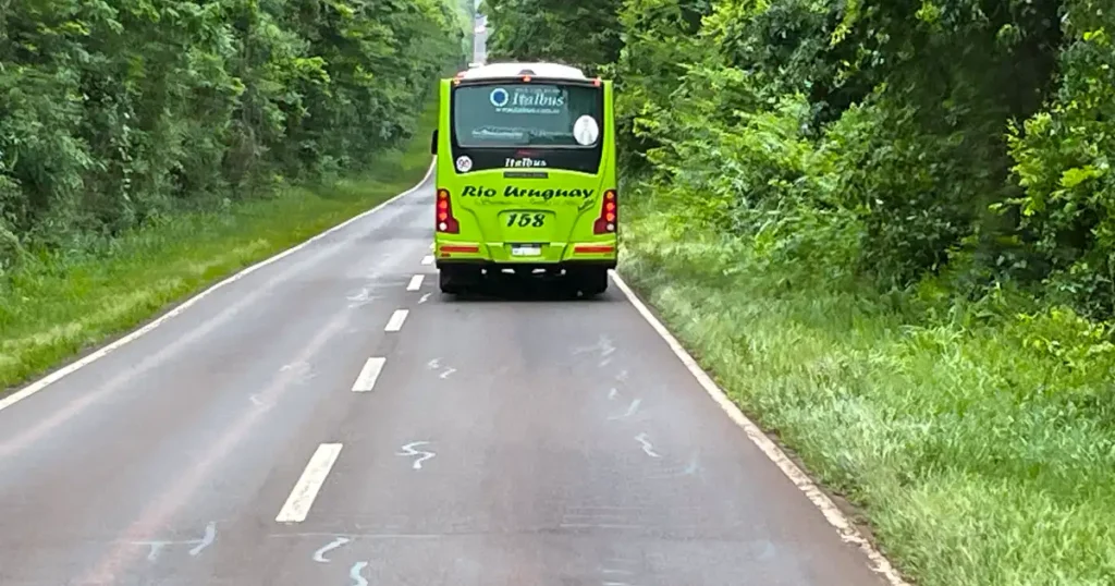 Rio Uruguay Busy On its way to Iguazu Falls after leaving Puerto Iguazu From Rear