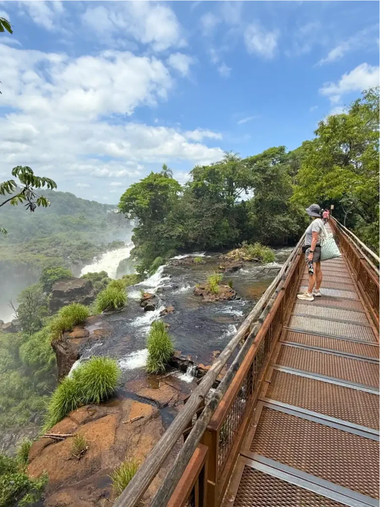 Upper Trail at Iguazu Falls on the Aregentina Side with Meghan looking Out