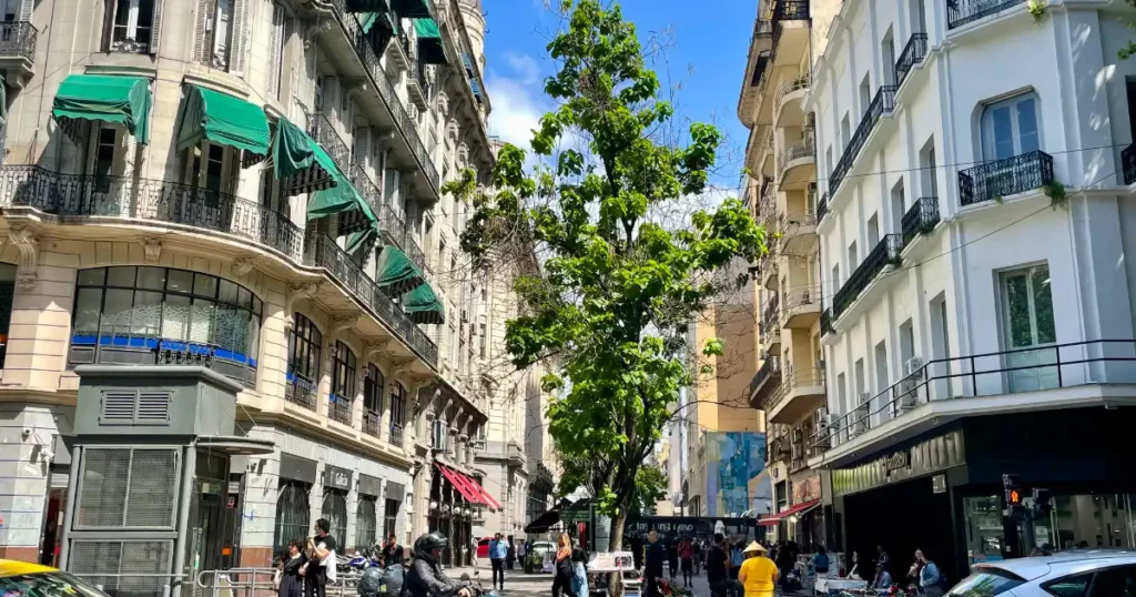 Far southern end of Calle Florida while slow traveling in Buenos Aires