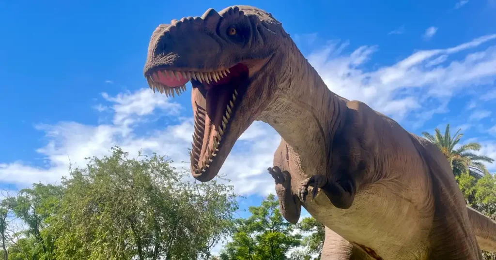 Large dinosaur replica located in EcoParque in Buenos Aires a very unique zoo of sorts