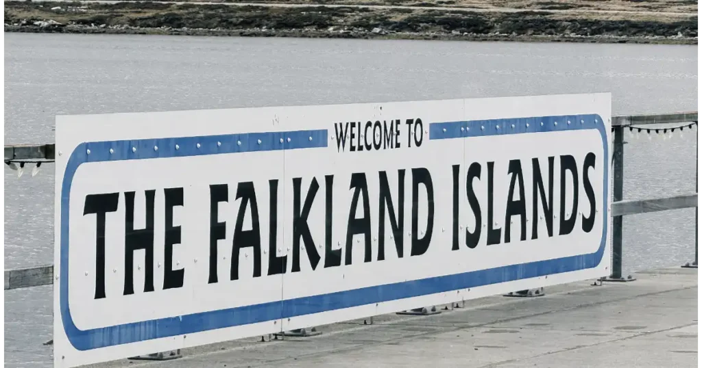 Sign on the dock when you arrive in the Falkland Islands